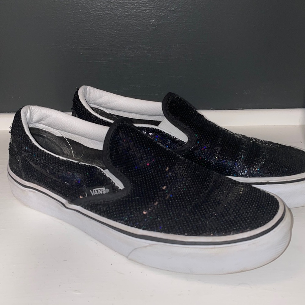 Black sequin vans
